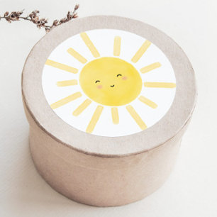 Sonnenschein, Sonne minimalistischer Geburtstagspa Runder Aufkleber