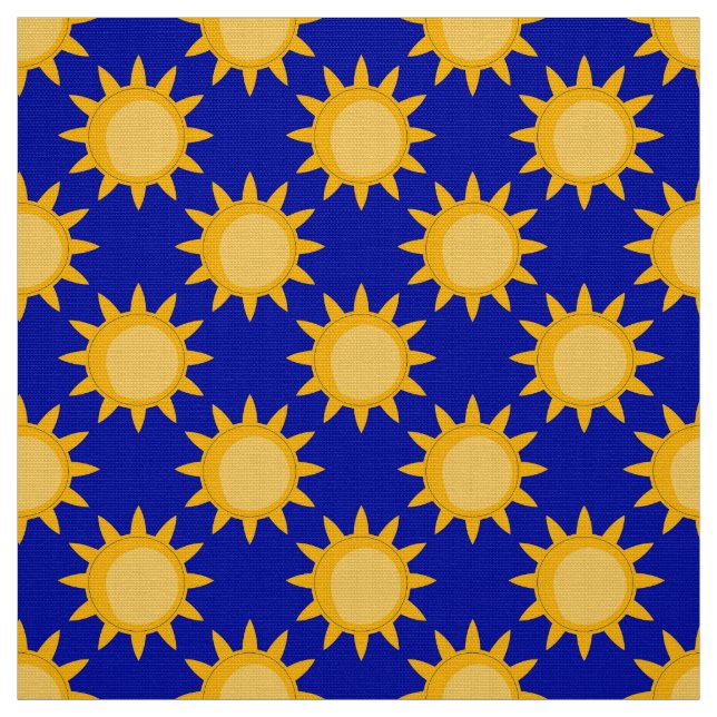 Sonnenschein-Sonnenmuster-Design auf Blau  Stoff (Muster)