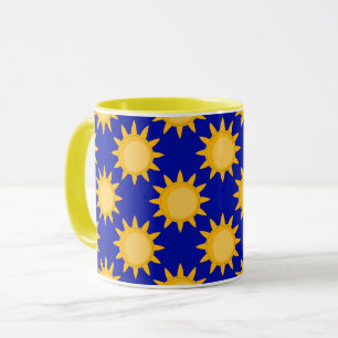 Sonnenschein-Sonnenmuster-Design auf Blau Tasse
