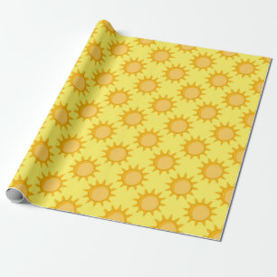 Sonnenschein-Sonnenmuster-Design auf Gelb Geschenkpapier