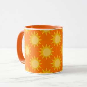 Sonnenschein-Sonnenmuster-Design auf Orange Tasse