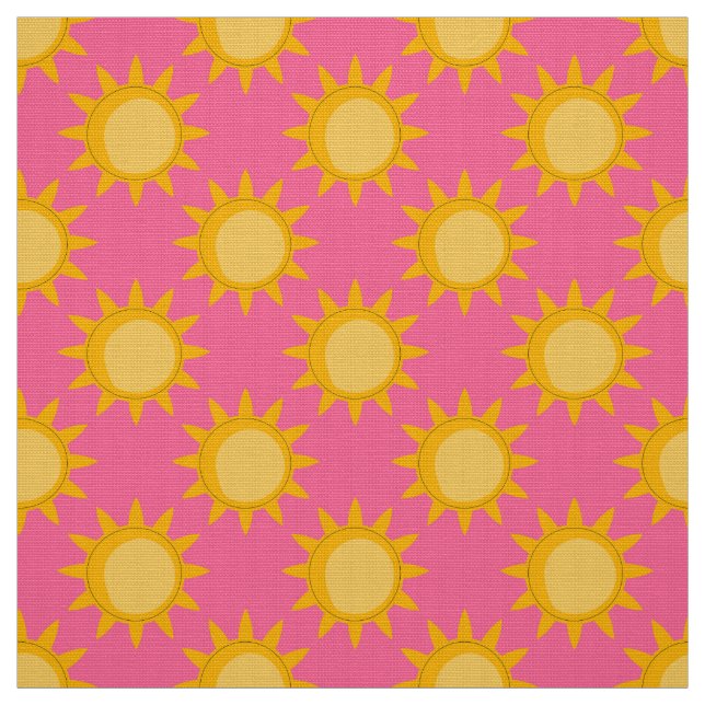 Sonnenschein-Sonnenmuster-Design auf Rosa Stoff (Muster)