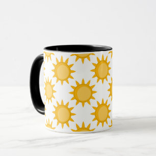 Sonnenschein-Sonnenmuster-Design auf Weiß Tasse