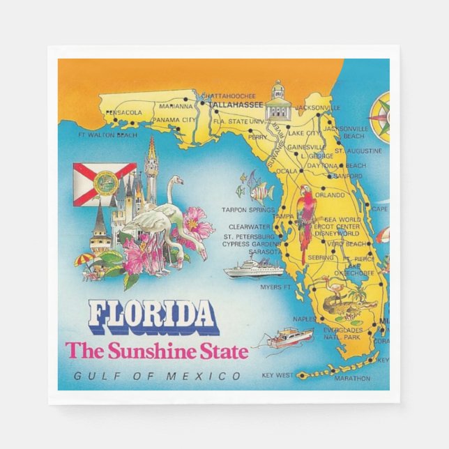 Sonnenschein-Staat - Florida  Serviette (Vorderseite)