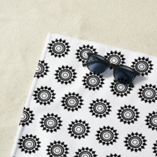 Sonnenschein Star Schwarz und Weiß Strandtuch
