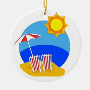 Sonnenschein-Strand-Tag Keramikornament