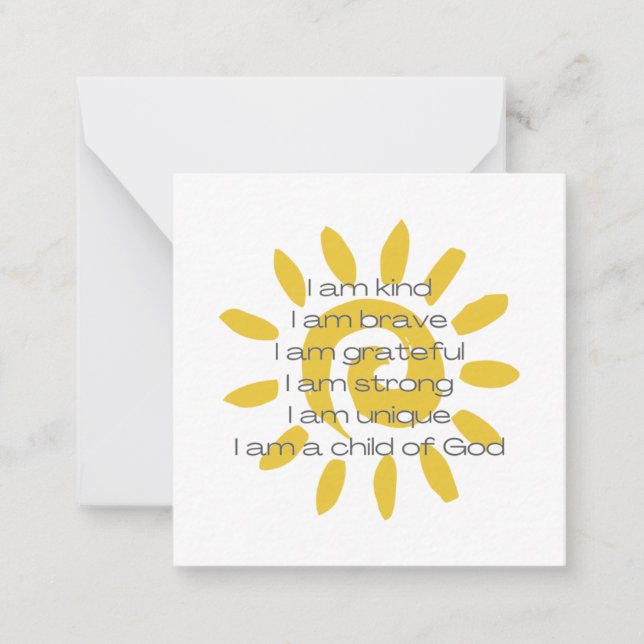 Sonnenschein täglich Affirmation Cards Mitteilungskarte (Vorderseite)