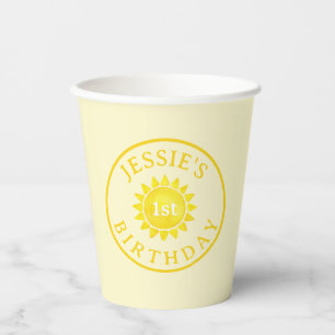 Sonnenschein Thema 1. Geburtstag Papier Cups - Boh Pappbecher
