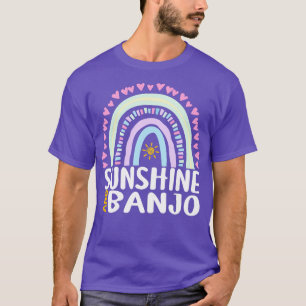 Sonnenschein und Banjo Niedliches Regenbogengesche T-Shirt