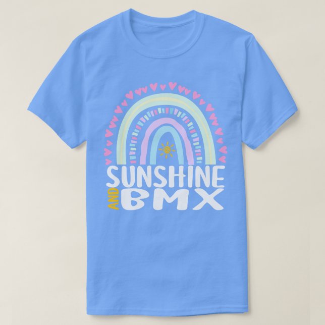 Sonnenschein und BMX Niedliches Regenbogengeschenk T-Shirt (Design vorne)