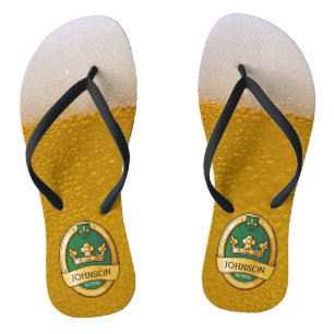 Sonnenschein und Cooles Bier Glass Golden Abzeiche Flip Flops