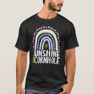 Sonnenschein und Cornhole Niedliche Regenbogenfarb T-Shirt
