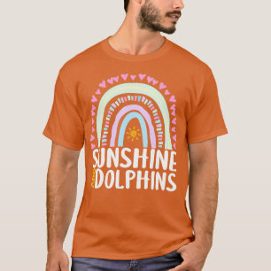 Sonnenschein und Delphine Niedliches Regenbogenges T-Shirt