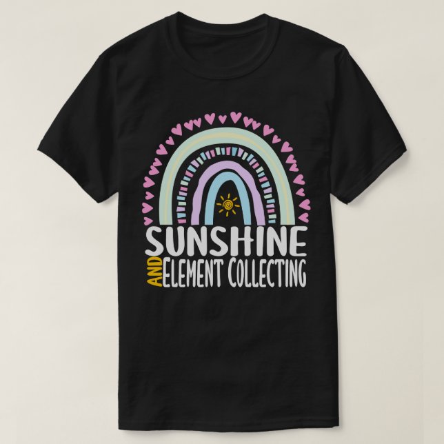 Sonnenschein und Element Sammeln Niedlicher Regenb T-Shirt (Design vorne)