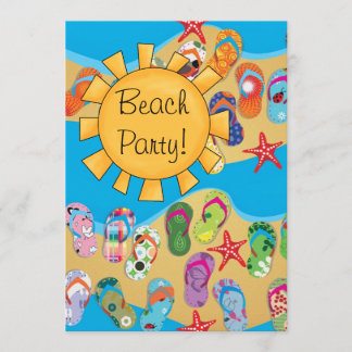 Sonnenschein und Flip Flops Beach Party Einladung