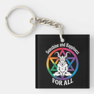 Sonnenschein und Glück für alle Satan LGBTQ-Stolz Schlüsselanhänger