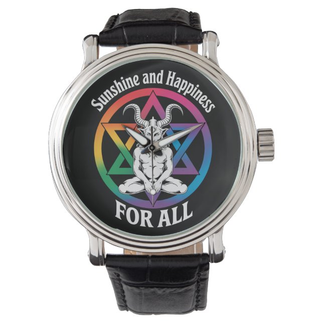 Sonnenschein und Glück für alle satanischen LGBTQ- Armbanduhr (Vorderseite)