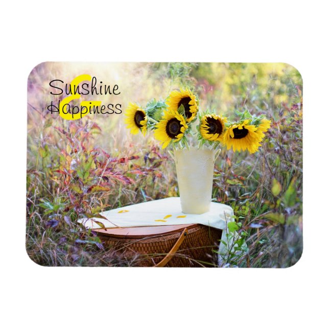 Sonnenschein und Glück Sonnenblumen Magnet (Horizontal)