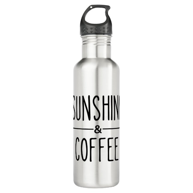 Sonnenschein und Kaffee Edelstahlflasche (Vorderseite)