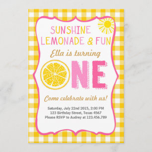 Sonnenschein und Lemonade zum Geburtstag Einladung
