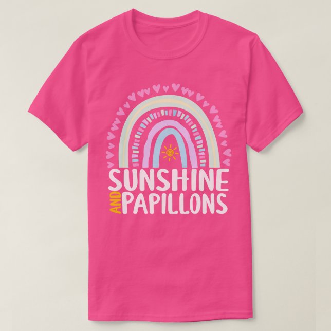 Sonnenschein und Papillons Niedliches Regenbogenge T-Shirt (Design vorne)