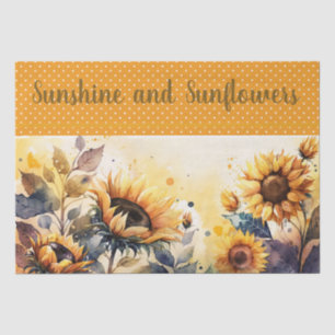 Sonnenschein und Sonnenblumen im Herbst / Herbstfa Seidenpapier