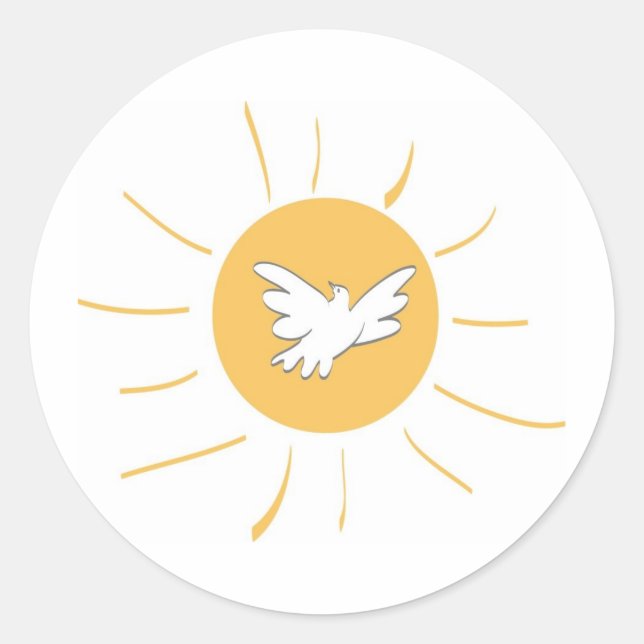Sonnenschein und Taube Runder Aufkleber (Vorderseite)