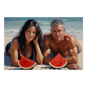 Sonnenschein und Wassermelone Poster