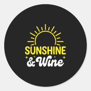 Sonnenschein und Wein Sommer im Freien  Runder Aufkleber