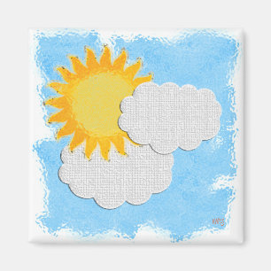 Sonnenschein und Wolken belebt Magnet