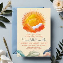 Sonnenschein und Wolken Gelb Graue Retro Baby Dusc