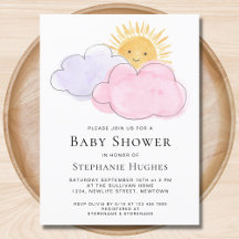 Sonnenschein und Wolken Kinderdusche einladen