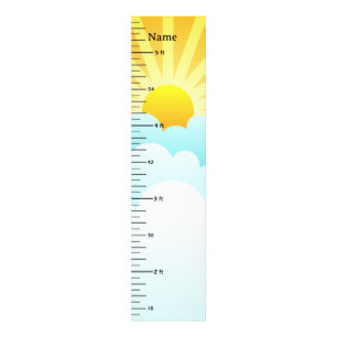 Sonnenschein und Wolken Wachstumsdiagramm mit Kind Fotodruck