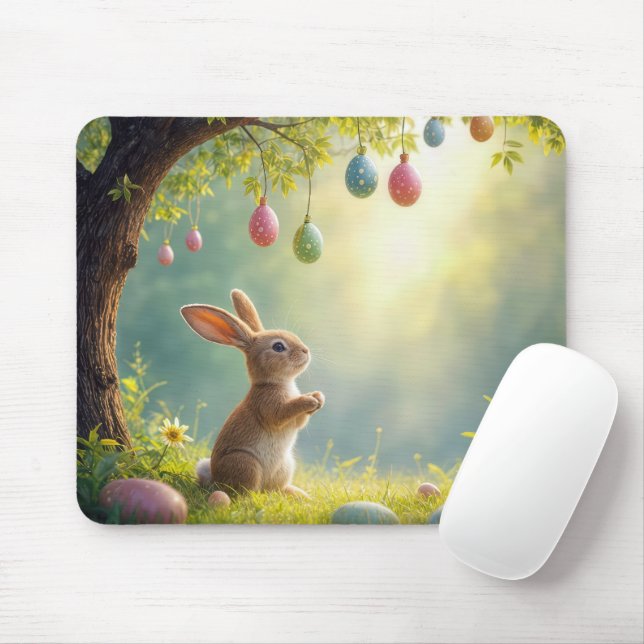 Sonnenschein unter einem Ostereierbaum Mousepad (Mit Mouse)
