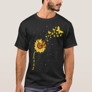 Sonnenschein Vintage Sonnenblume mit Schmetterling T-Shirt