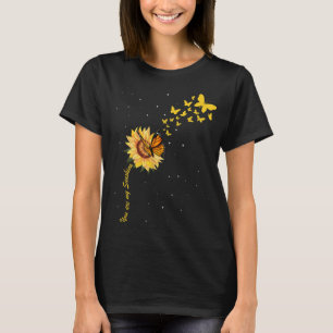 Sonnenschein Vintage Sonnenblume mit Schmetterling T-Shirt