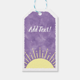 Sonnenschein Wasserfarbe Babydusche im Hintergrund Geschenkanhänger