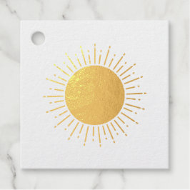 Sonnenschein Wasserfarbe Babydusche im Hintergrund Geschenkanhänger