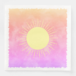 Sonnenschein Wasserfarbe Babydusche im Hintergrund Serviette