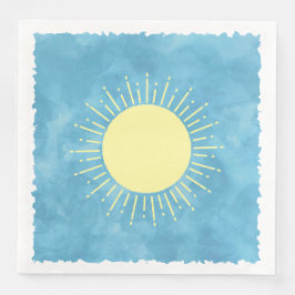 Sonnenschein Wasserfarbe Babydusche im Hintergrund Serviette