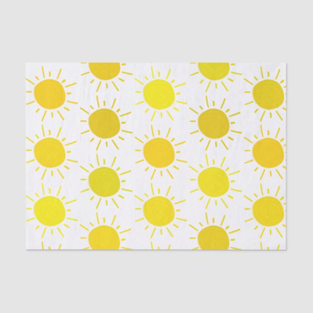 Sonnenschein Whimsical Yellow Sun Geburtstagsparty Seidenpapier (Vorderseite)