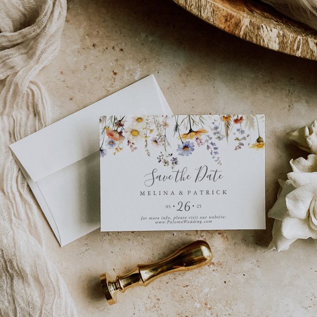 Sonnenschein-Wildblume im Herbst Horizontal Hochze Save The Date (Von Creator hochgeladen)