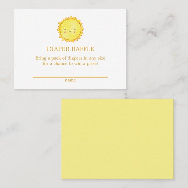 Sonnenschein-Windeln-Umschließungskarte Babydusche Visitenkarte (Vorne/Hinten)