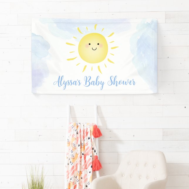 Sonnenschein Wolken Blue Boy Baby Dusche Banner (Insitu)