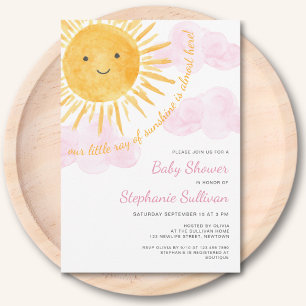 Sonnenschein-Wolken-Mädchen-Baby-Party Einladung