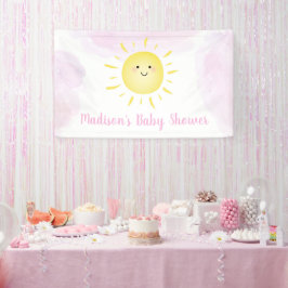 Sonnenschein Wolken Pink Girl Baby Dusche Banner