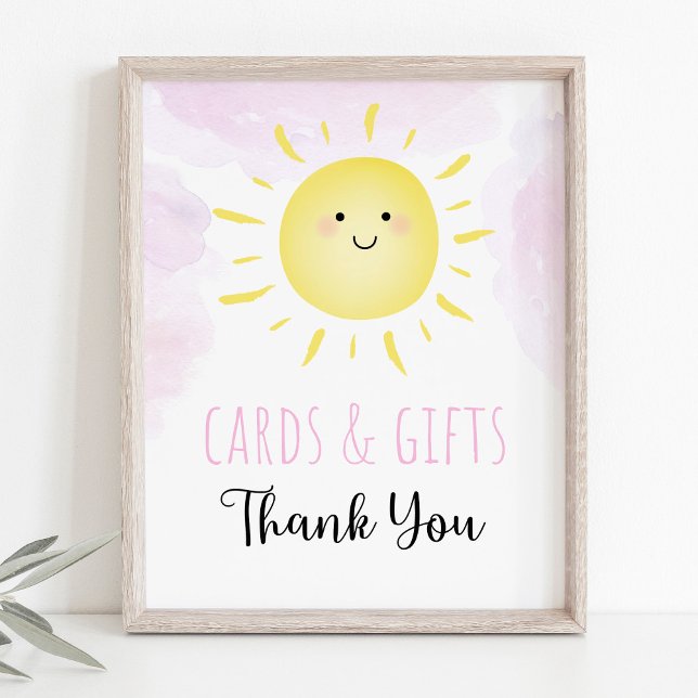 Sonnenschein Wolken Pink Girl Cards & Gifts Zeiche Poster (Von Creator hochgeladen)
