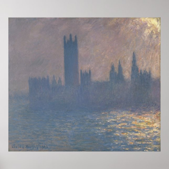 Sonnenscheineffekt des Parlaments durch Monet Poster (Vorne)