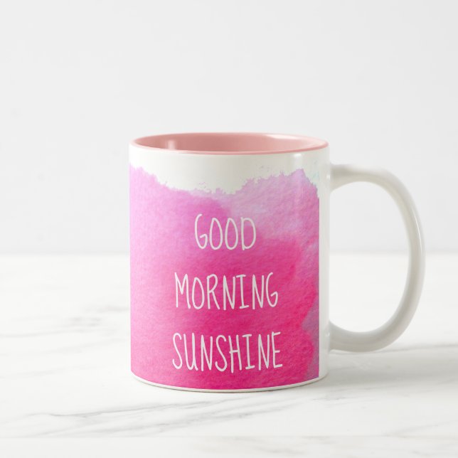 Sonnenscheinkaffee-Zitatrosa des gutenmorgens Zweifarbige Tasse (Rechts)