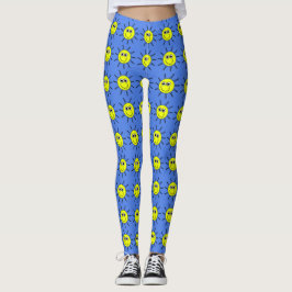 Sonnenscheinlächeln ein gelbes Sonnelächeln auf Leggings
